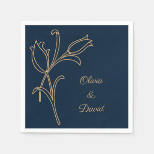Beautiful gold Art Deco tulips Napkin