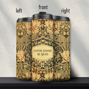 Beautiful Gold Art Nouveau Floral Damask Name Thermal Tumbler
