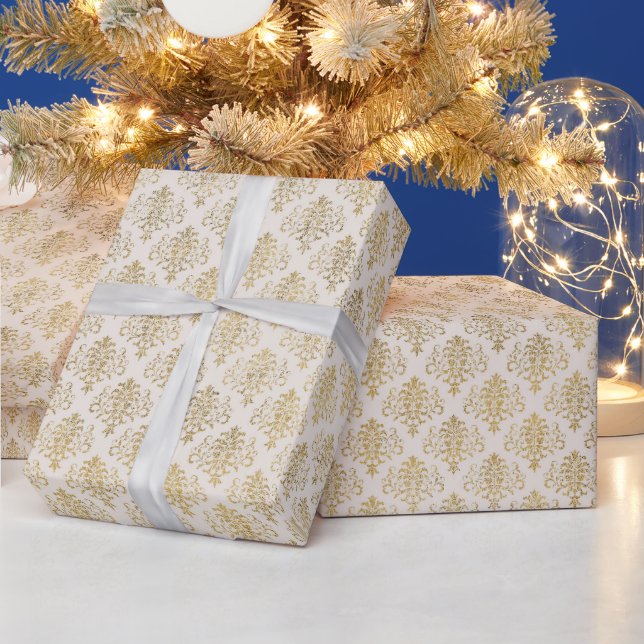 Beautiful Gold/Cream Christmas Wrapping Paper (Holidays)