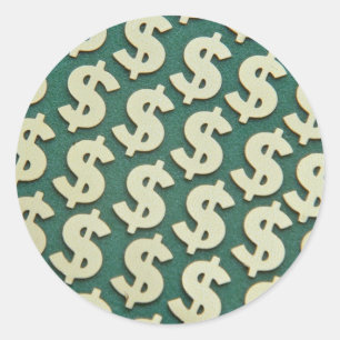 Beautiful Gold dollar signs Classic Round Sticker