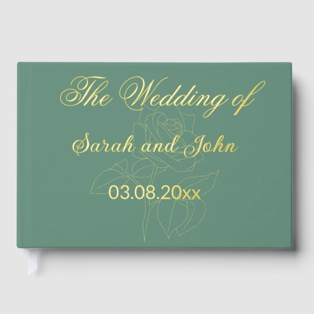 Beautiful gold foil wedding photo/ guest book.  guest book (Front)