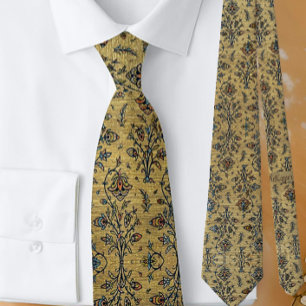 Beautiful Gold Iranian 17th Century Floral Pattern Tie