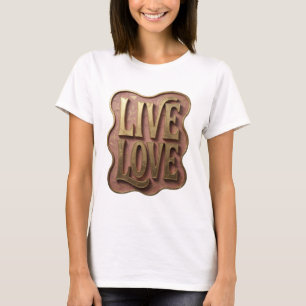 Beautiful Gold LIVE LOVE Custom Design T-Shirt