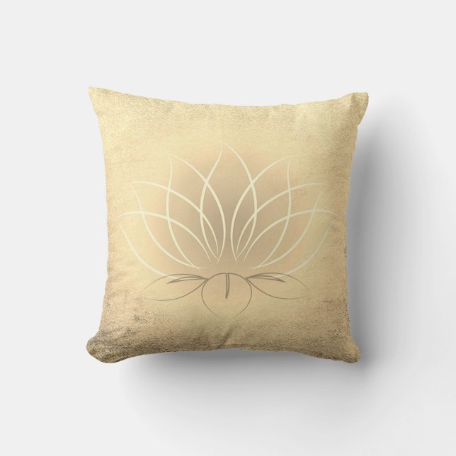Beautiful Gold Lotus , Zen Cushion (Front)