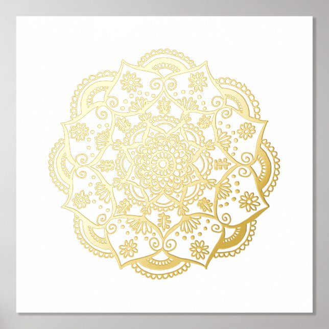 Beautiful Gold Mandala Foil Art Print (Front)