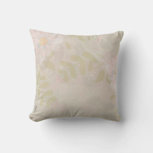 Beautiful Gold Pink Abstract Floral Cushion