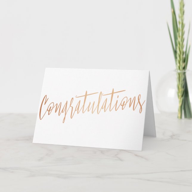 Beautiful gold rose "Congratulations" Card (Front)