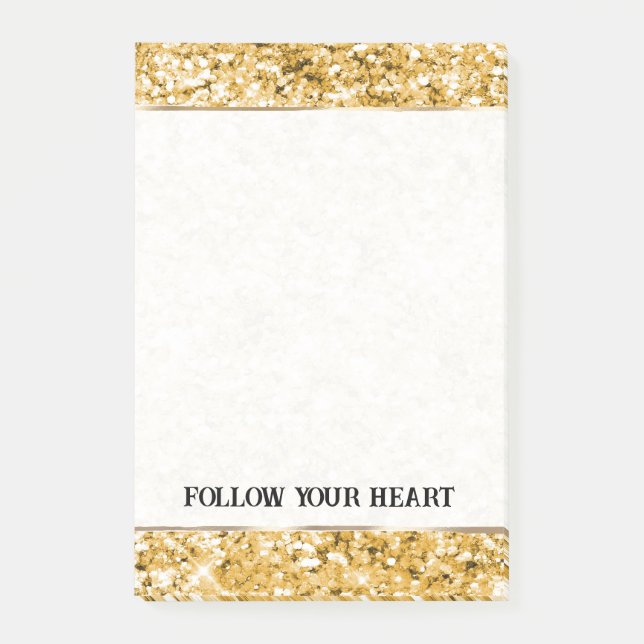 Beautiful Gold Sparkle Glitter Post-it Notes (Front)