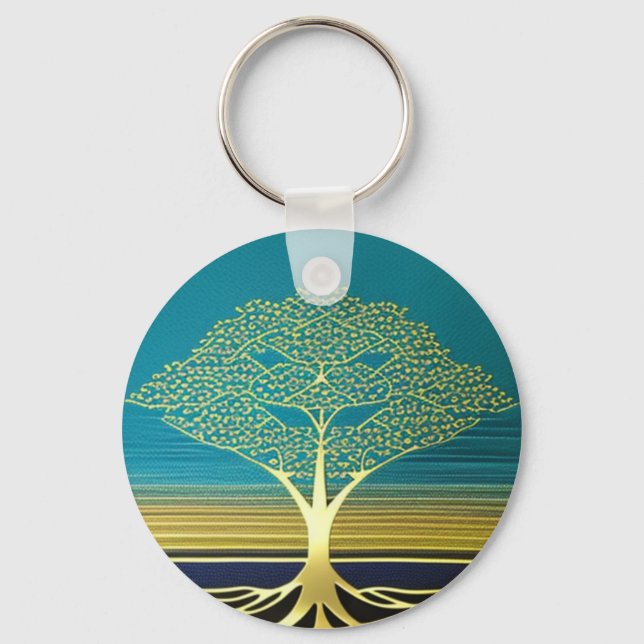 Beautiful Gold Tree of Life Keychain (Back)