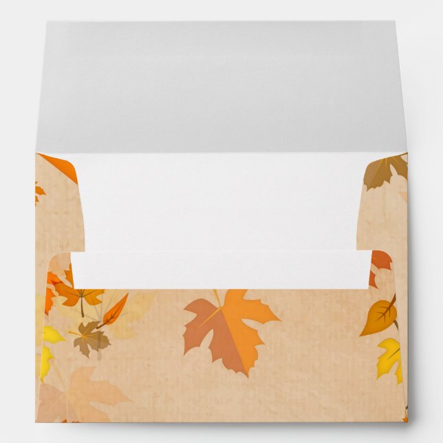 Beautiful Golden Autumn Leaves Fall Wedding 5x7 Envelopes (Back (Bottom))