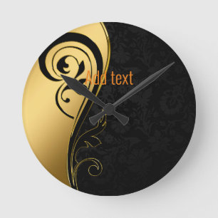 Beautiful golden black elegant  round clock