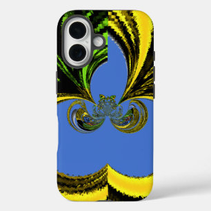 Beautiful Golden Blue latest abstract design iPhone 16 Case