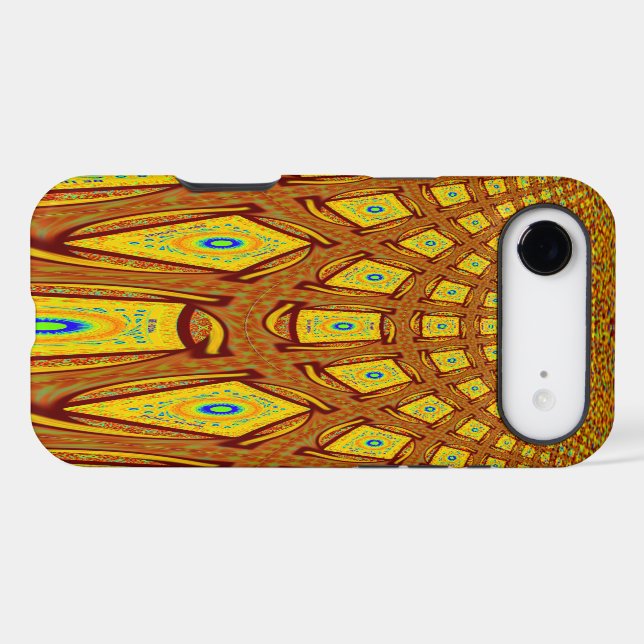 Beautiful Golden Brown African Tribal Print vector (Back (Horizontal))