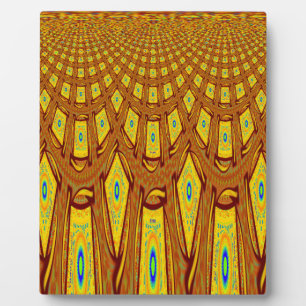 Beautiful Golden Brown African Tribal Print vector Plaque