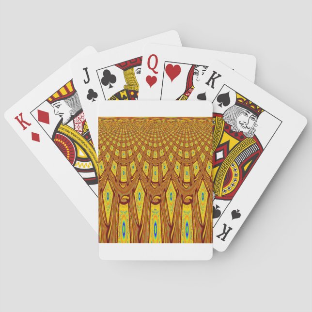 Beautiful Golden Brown African Tribal Print vector Playing Cards (Back)