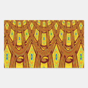 Beautiful Golden Brown African Tribal Print vector Rectangular Sticker