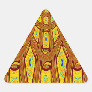 Beautiful Golden Brown African Tribal Print vector Triangle Sticker