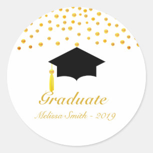 Beautiful Golden Confetti Graduate Sticker