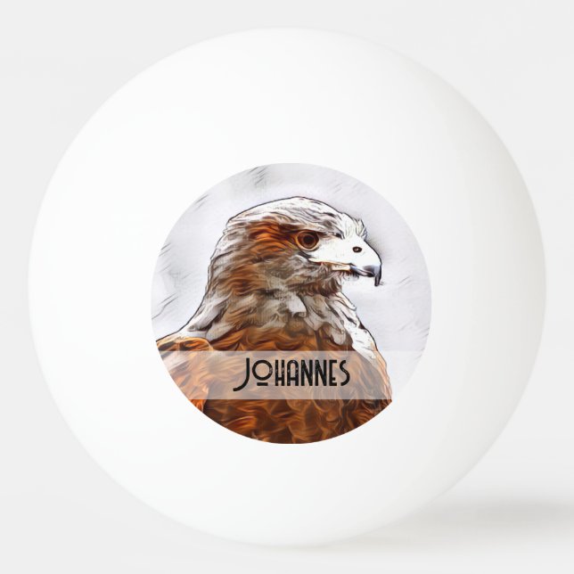 Beautiful Golden Eagle Ping Pong Ball (Front)