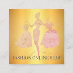 Beautiful golden elegant modern clothes square bus business card