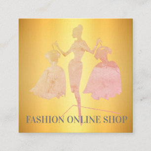 Beautiful golden elegant modern clothes square bus square business card