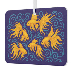 Beautiful golden fish car air freshener