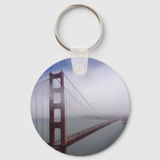 Beautiful Golden Gate Bridge in the fog keychain