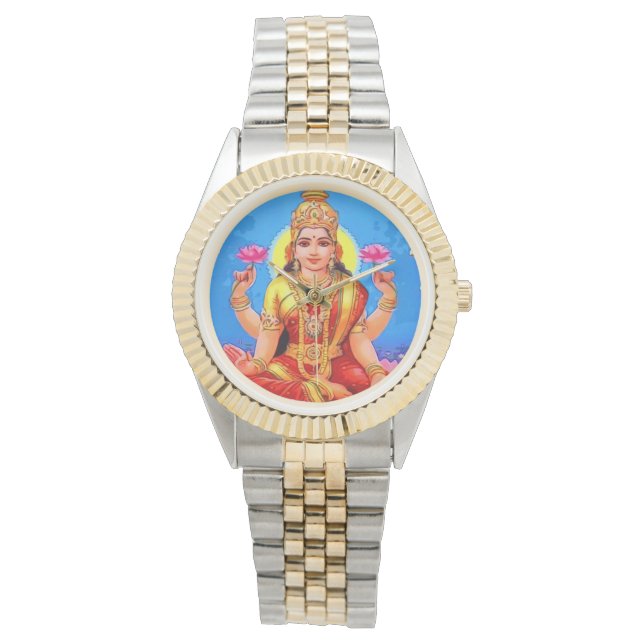 Beautiful Golden Lakshmi Diwali Goddess Watch (Front)