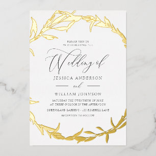 Beautiful Golden Leaf Wreath Foil Wedding