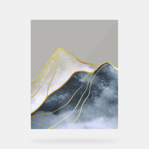 Beautiful golden line art acrylic sign