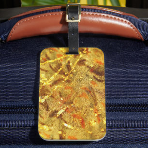 Beautiful golden luggage tag