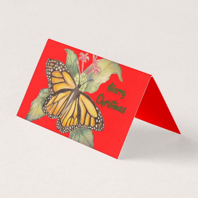 Beautiful Golden Monarch Butterfly Painting (Front)