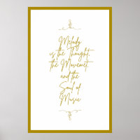 Beautiful Golden Music Quote on White Background