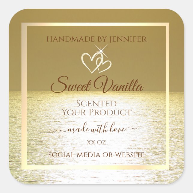 Beautiful Golden Ocean Product Packaging Labels (Front)