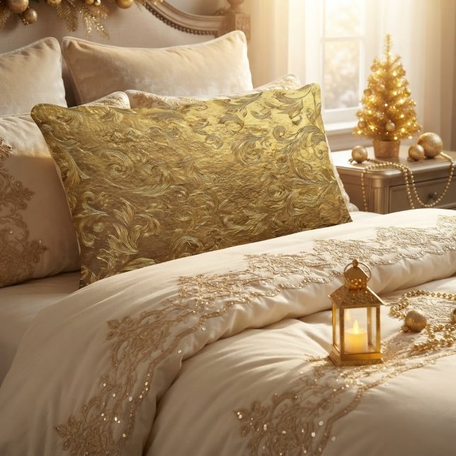 Beautiful Golden pattern Decorative Cushion (Creator Uploaded)