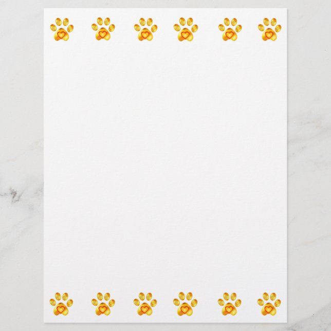 Beautiful Golden Paws Paper Sheets (Front)