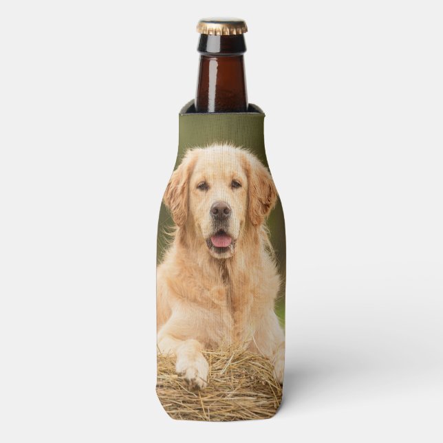 Beautiful Golden Retriever Bottle Cooler (Bottle Front)