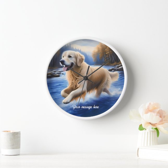 Beautiful Golden Retriever Clock (Home)