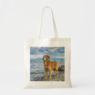 Beautiful Golden Retriever / Dog on Beach Photo Tote Bag