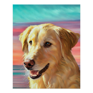 Beautiful Golden Retriever Glossy Poster