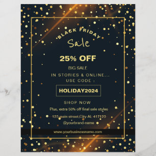 Beautiful Golden Sparkles holiday sale promotion  Flyer
