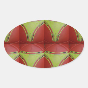 Beautiful Golden yellow geometrical pattern design Oval Sticker