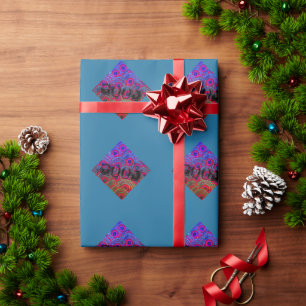 Beautiful GOOD BLACK BLUE PURPLE MANDALA Wrapping Paper