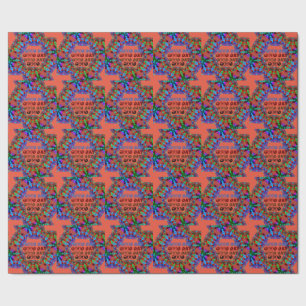 Beautiful GOOD DAY GREEN BROWN ORANGE MANDALA Wrapping Paper