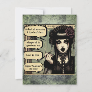 Beautiful Goth Girl Valentine's Day Card