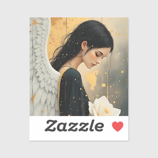 Beautiful Gothic Angel and White Rose Celestial  (Sheet)