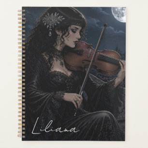 Beautiful Gothic Beauty Playing Viola Personalised Planner