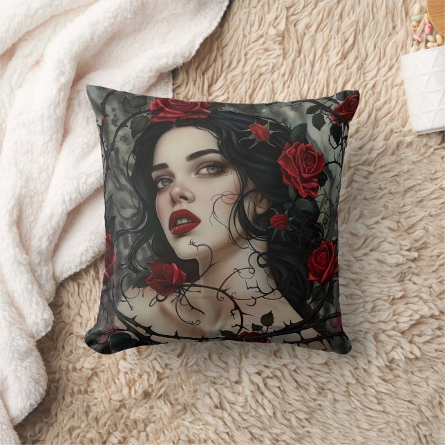 Beautiful Gothic Woman Cushion (Blanket)