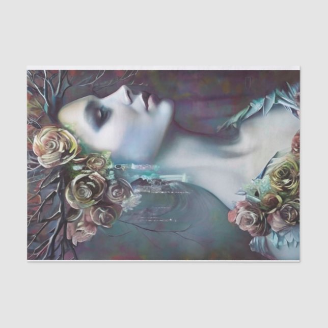 Beautiful Gothic Woman Tissue Paper (Front)