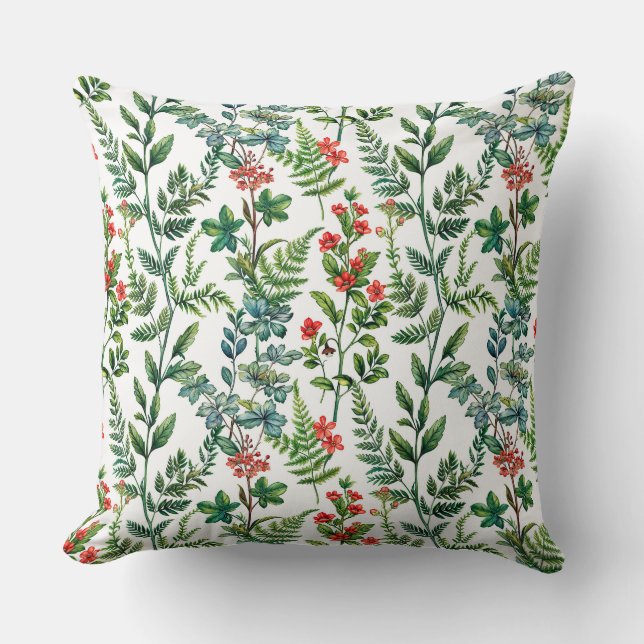Beautiful graceful green twigs of different types  cushion (Front)